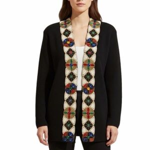 Byzantine Regal Cardigan Womens M Black Sweater Beadwork Empress Maximalist VTG